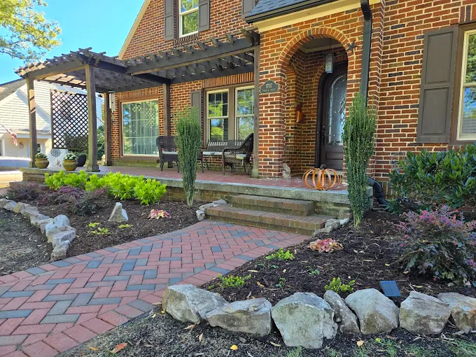 Front entry for a brick house in Starmount Country Club Greensboro NC